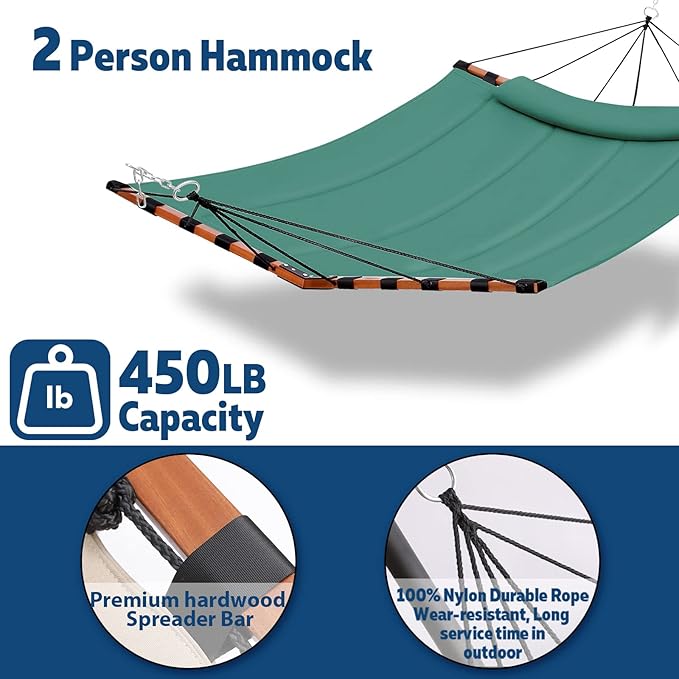 TegerDeger 12FT 2 Person Hammock Large Hammock 450LB Capacity - Image 4