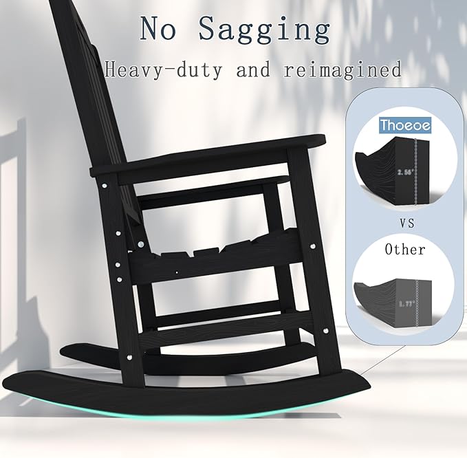 Oversized Rocking Chair Set of 2, Outdoor Rocking Chair - Image 8