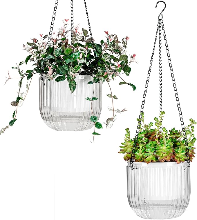 Josteve 6.5 Inch 2 Pcs Self Watering Hanging Planter Indoor Plant Pots Drainage by Josteve