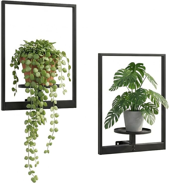 2 Pack Plant Stand Indoor Outdoor Hanging Planters by NUZZERO