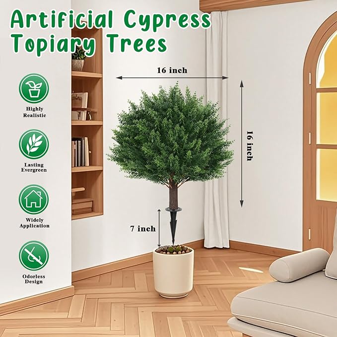 Artificial Cypress Topiary Tree - Image 2