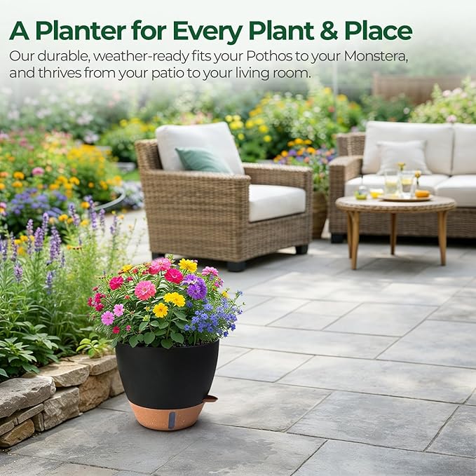 2 Pack 10 Inch Self Watering Pots - Image 9