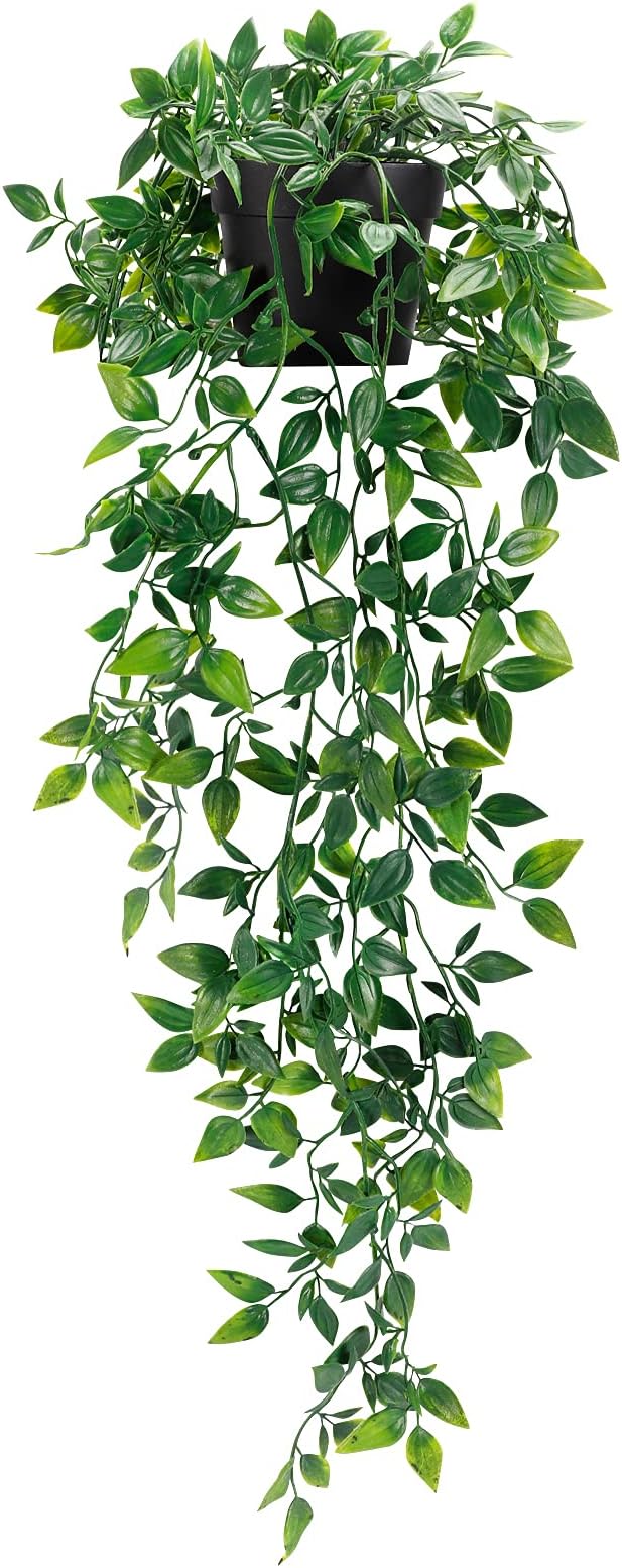 Whonline Fake Hanging Plants, Artificial Small Potted Plants by WHONLINE