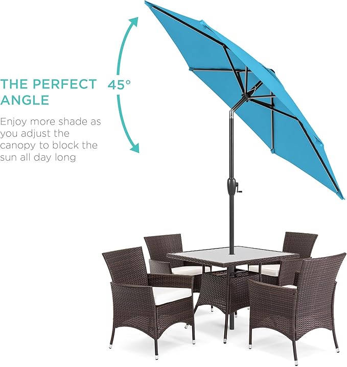 Best Choice Products 7.5ft Heavy-Duty Round Outdoor Market Table Patio Umbrella - Image 2