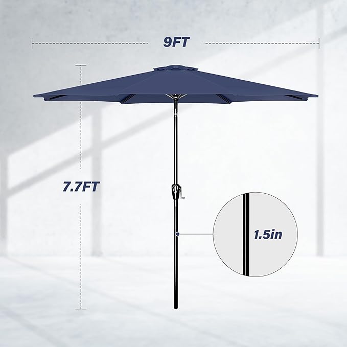 Simple Deluxe 9' Patio Umbrella Outdoor Table Market Yard Umbrella - Image 2