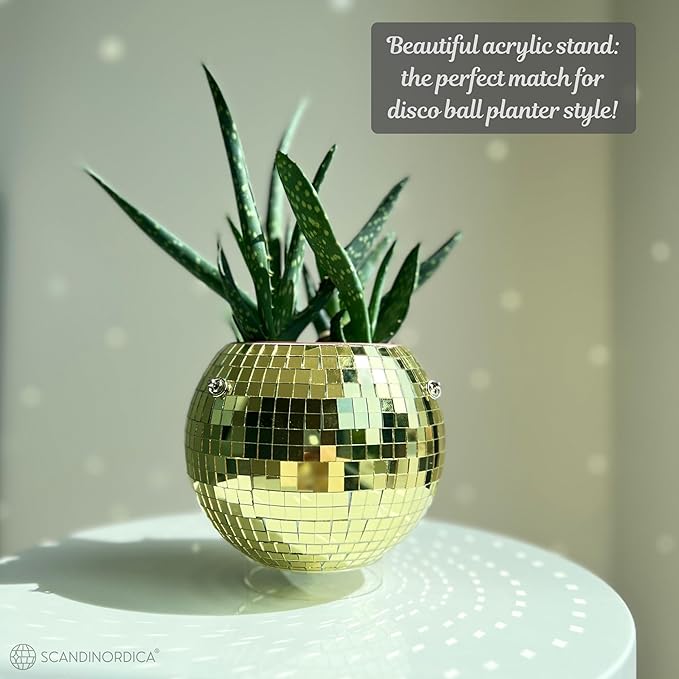 SCANDINORDICA Disco Ball Planter – Value Package: Mirror Disco Planter - Image 6