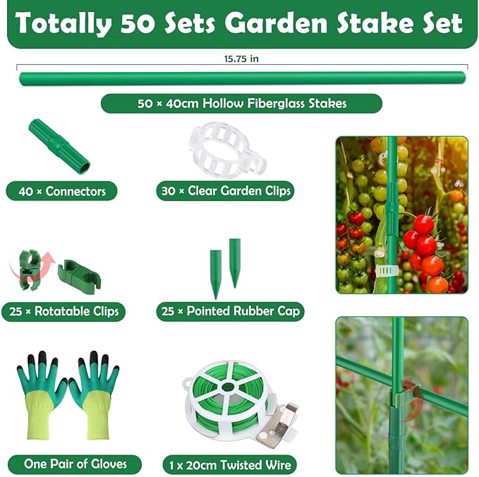 Cludoo 162PCS Garden Stakes Set - Image 2