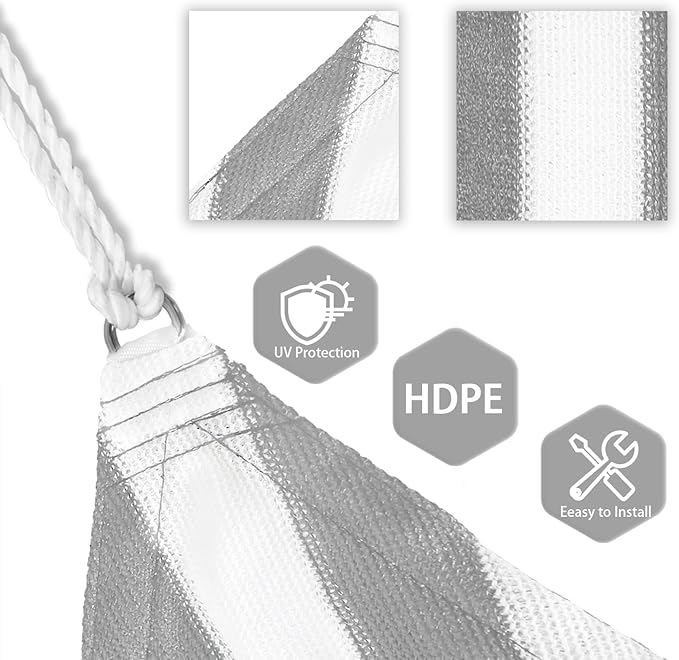 Patio Paradise 16' x 16' x 16' Sun Shade Sail Triangle Canopy Shade Cloth - Image 3