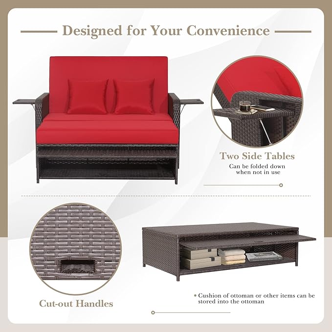 Tangkula Patio Rattan Daybed - Image 8