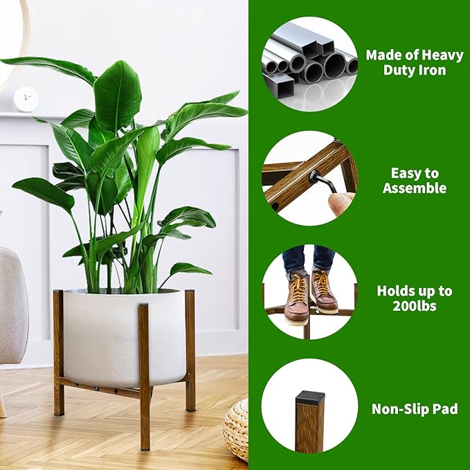 Airpark Adjustable Plant Stand Indoor, Metal Mid Century Modern Plants Stands - Image 2