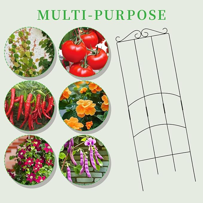 32 Inch Metal Plant Trellis for Climbing Plants Outdoor，4 Pack Garden Trellis - Image 5