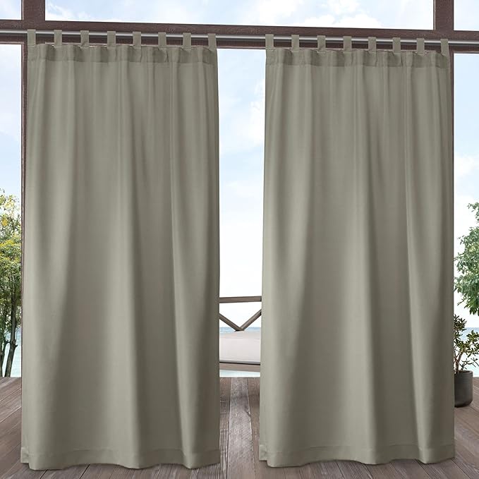 Exclusive Home Cabana Solid Indoor/Outdoor Light Filtering Hook-and-Loop Tab by Exclusive+Home