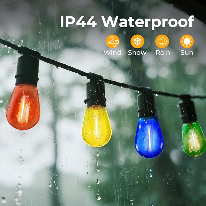 24 Pack S14 Colored LED String Light Bulbs, 1W Plastic Shatterproof Replacement - Image 7