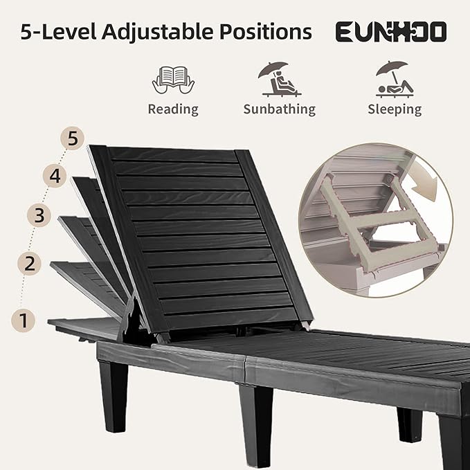 Chaise Lounge Outdoor, Adjustable Pool Lounge Chair - Image 4