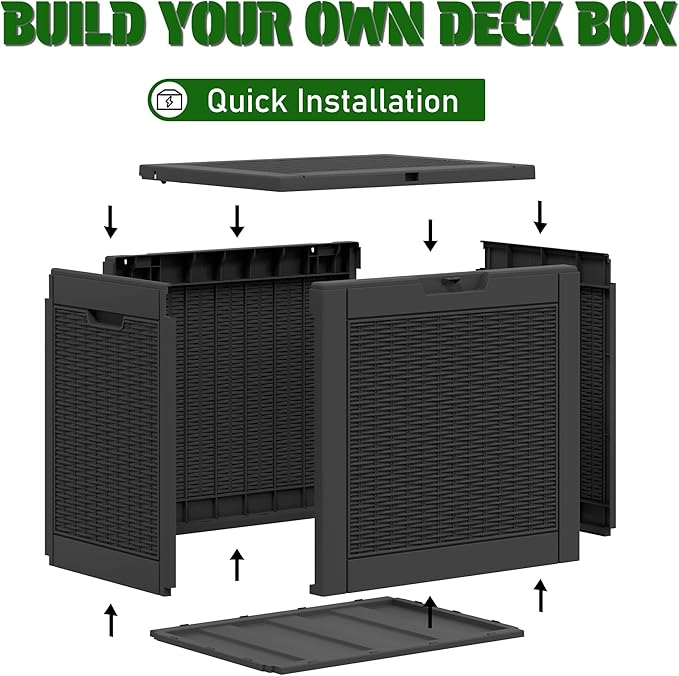 Outdoor Storage Box, Resin Deck Boxes Indoor and outdoor, Waterproof Storage - Image 4