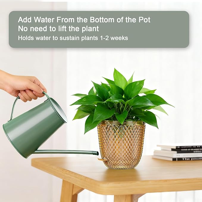 QCQHDU Self Watering Hanging Pots, 2 Pack 5.7 Inch Hanging Planters - Image 4