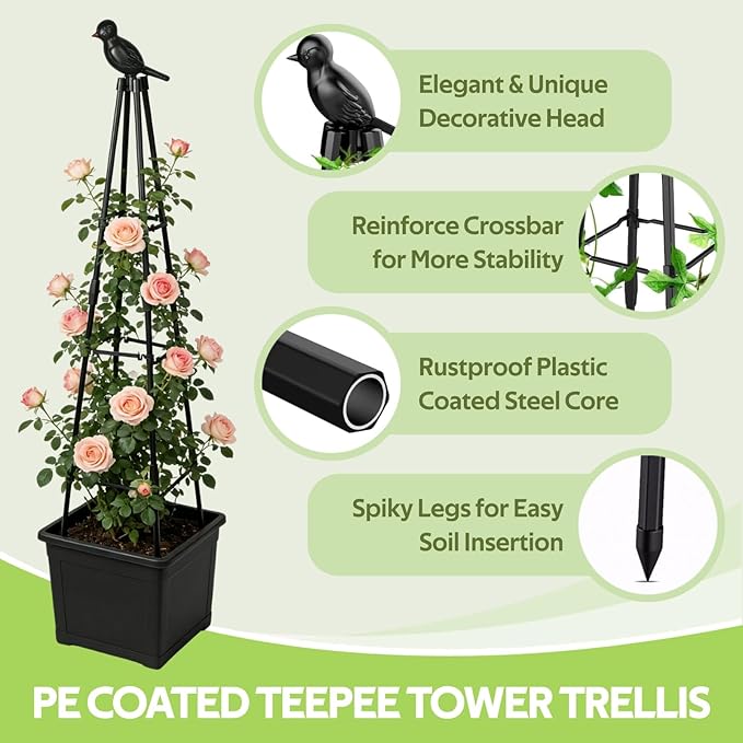 2 Pack Garden Trellis for Climbing Plants Outdoor - Image 2