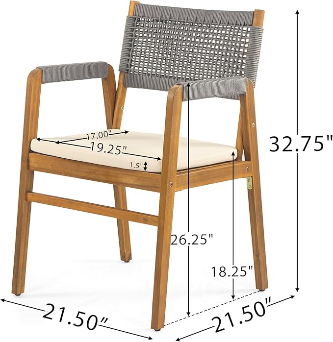 Christopher Knight Home Pasco Acacia Wood Outdoor Dining Table Set - Image 10