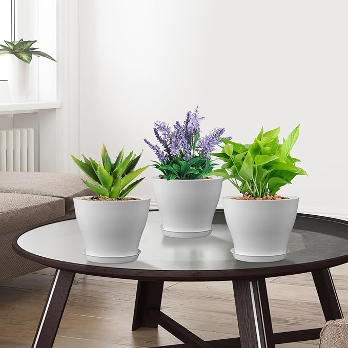 6 inch Plastic Nursery Pots, 16 Pack Plant Pots - Image 6