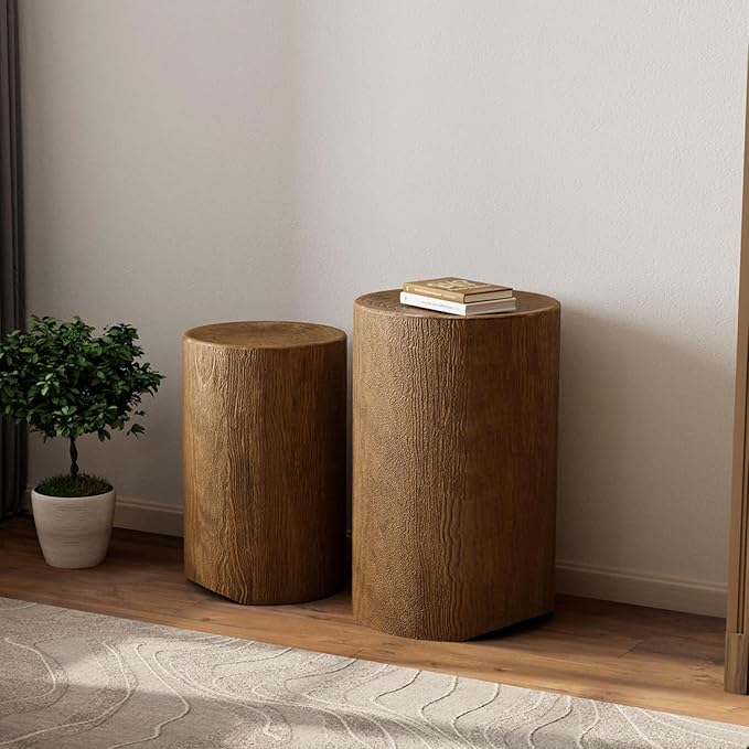 COSIEST Concrete Side Table, Decorative Garden Stools - Image 3
