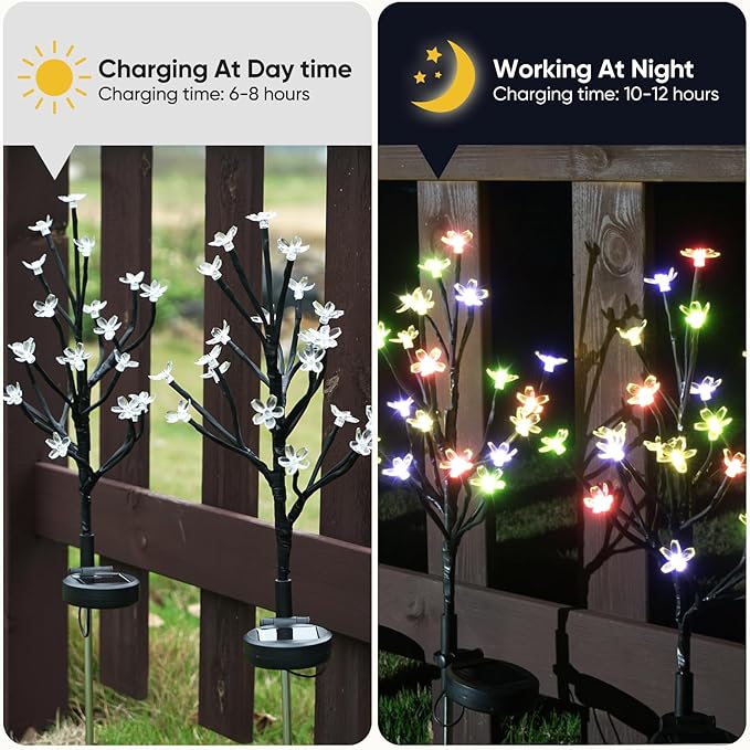 Solar Garden Lights Waterproof, Solar Lights Outdoor Decorative 4Pack, 80Led - Image 4