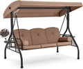HOMREST 3 Seat Outdoor Porch Swing by HOMREST