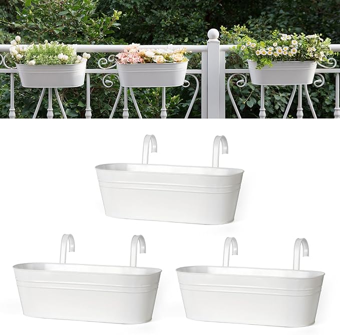 Dahey 3 Pcs Metal Iron Hanging Flower Pots by Dahey