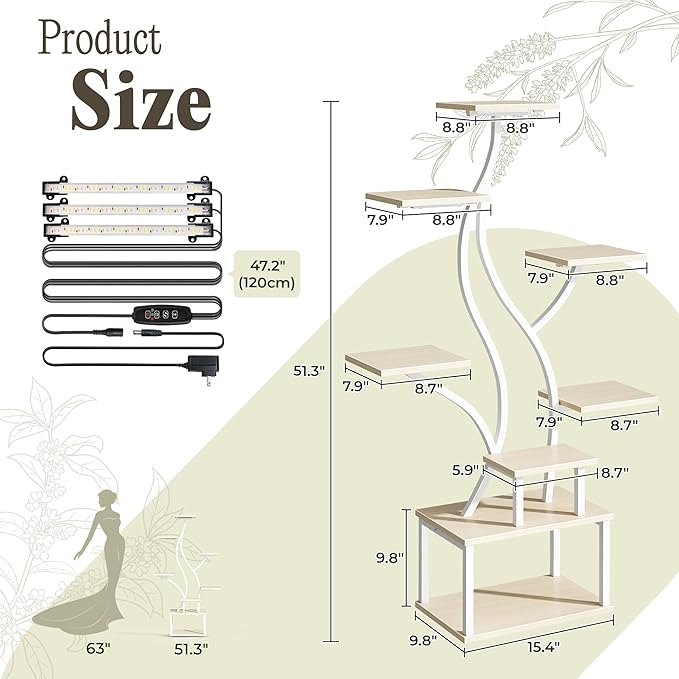 PRAISUN 51.3 Inch Plant Stand - Image 7