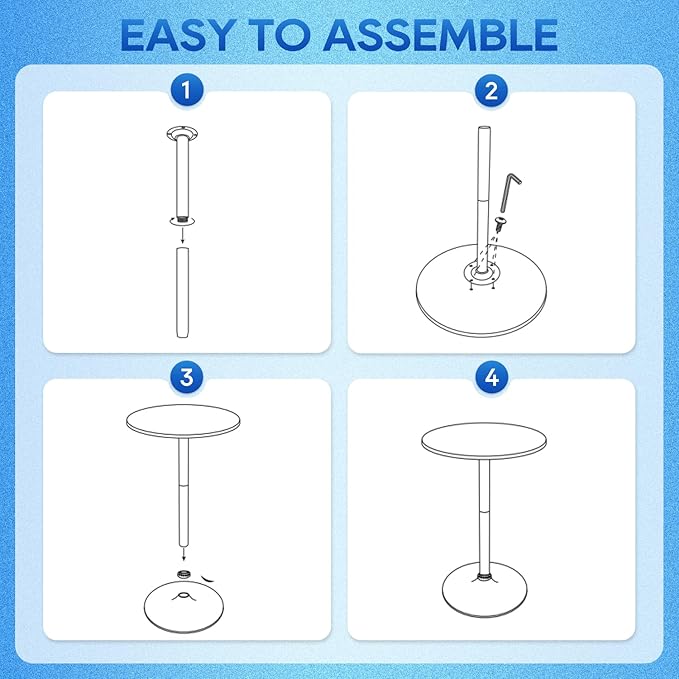 FDW Bistro Pub Table 2 Pack 40 Inch Height Cocktail Table Round Bistro Bar Table - Image 6