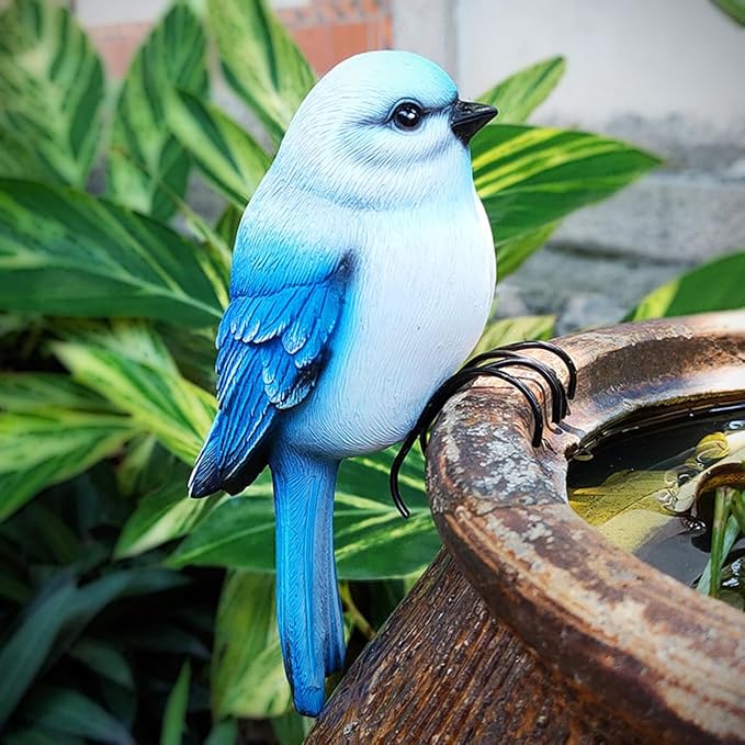 Garden Bird Statue Flower Pot Hugger Outdoor Decor by JARPSIRY