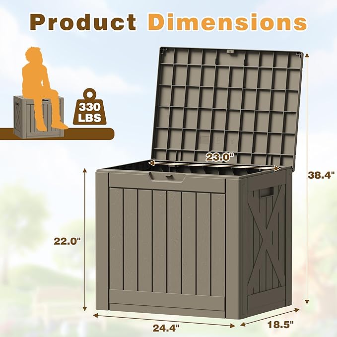 Flamaker Resin Deck Box 40 Gallon Waterproof Outdoor Indoor Storage Box - Image 7
