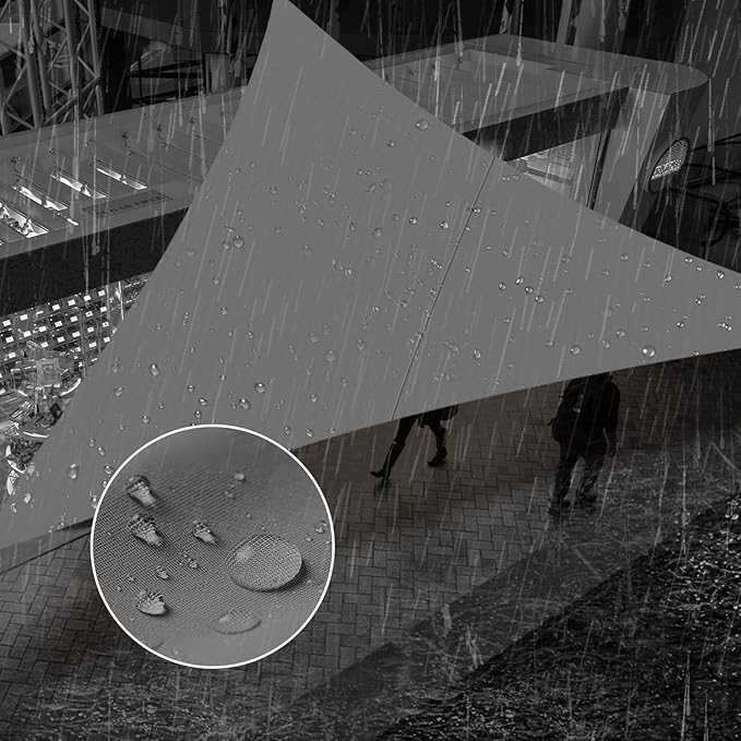 SUNNY GUARD Waterproof Sun Shade Sail 6'x8'x10' Charcoal Right Triangle UV by SUNNYGUARD
