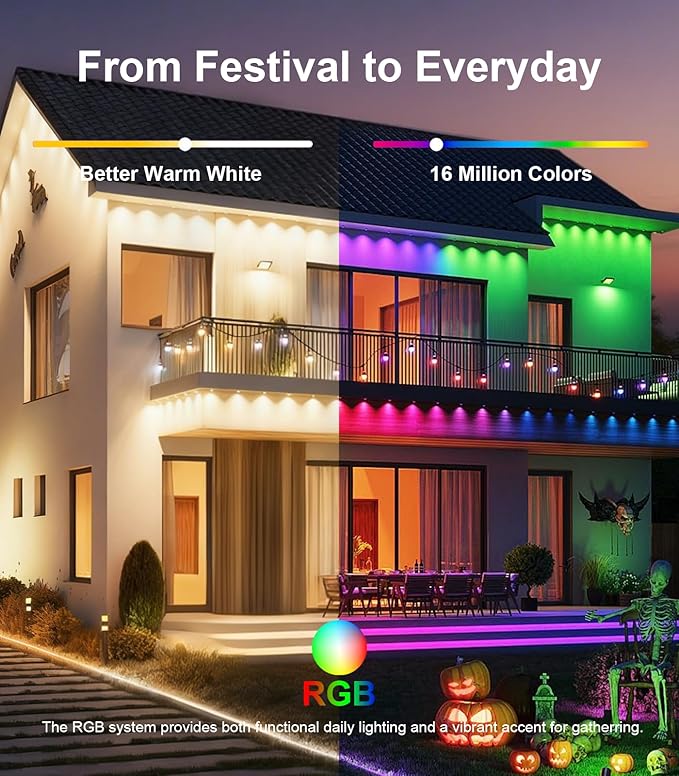 300FT Permanent Outdoor Lights for House, Smart Color Change Eaves LED Lights - Image 3