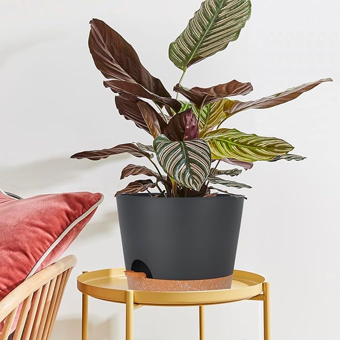 12inch Large Self Watering Plant Pot, Plastic Cylinder Planter - Image 4