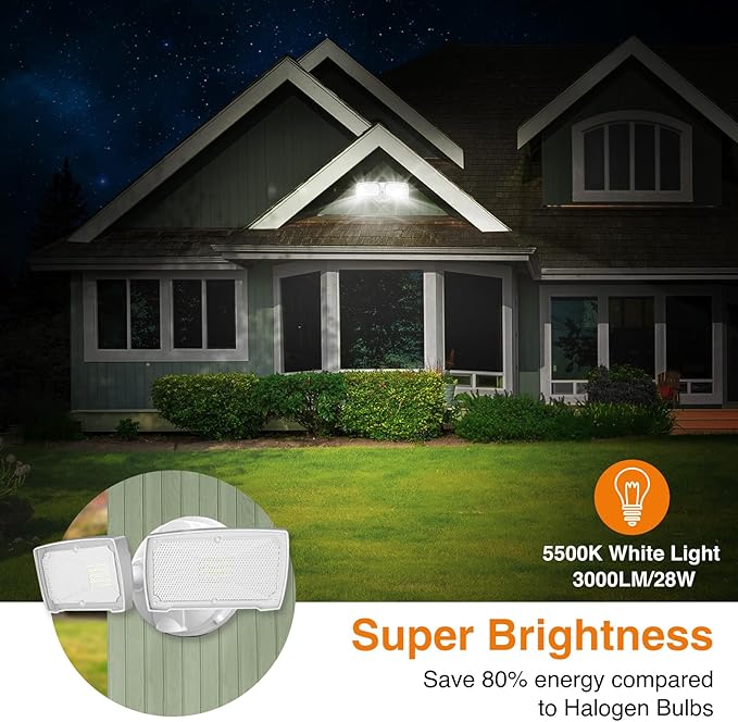 LEPOWER 28W 3000LM ‌LED Security Flood Light‌ ‌Outdoor‌, Switch Controlled - Image 3