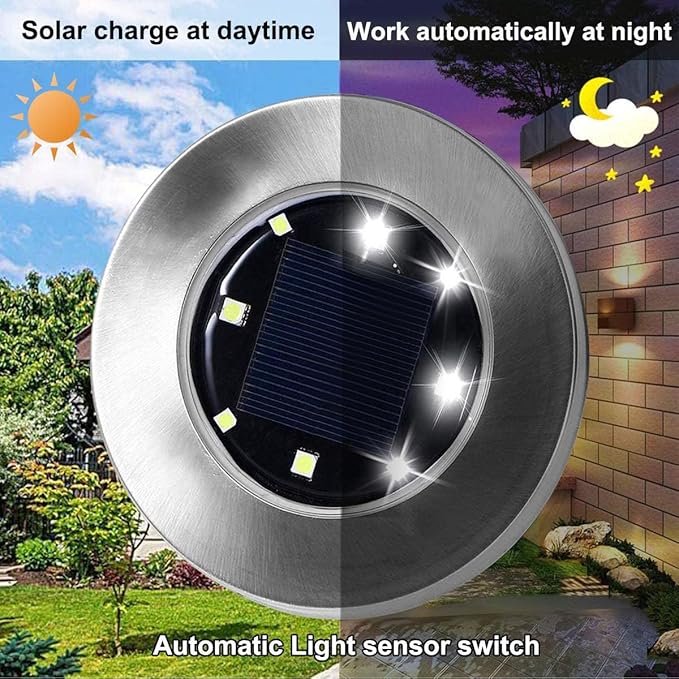 Solar Ground Light, Waterproof Solar Garden Lights, Upgraded Outdoor Garden - Image 2