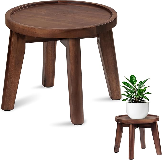 Demigo Indoor Plant Stand, Acacia Wooden Decorative Plant Shelf by Demigo