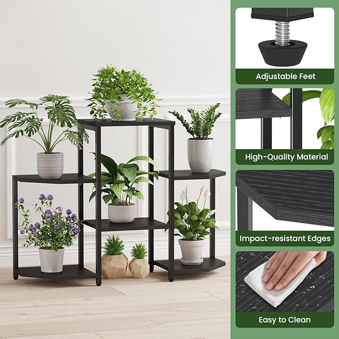 Plant Stand Indoor, 6 Potted Plant Stand, 6 Tiers Large Flower Holder, Planter - Image 4