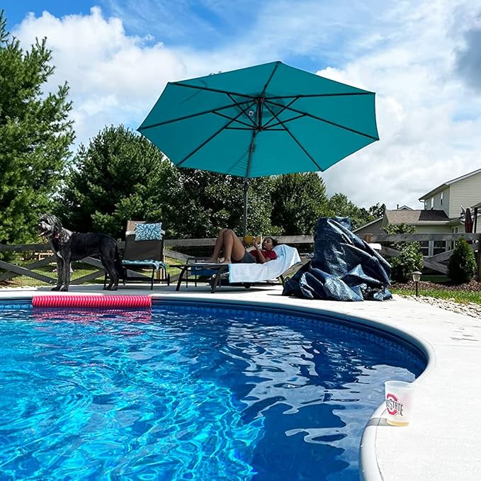 PURPLE LEAF 11 Feet Patio Umbrella Outdoor Cantilever Round Umbrella Aluminum - Image 2
