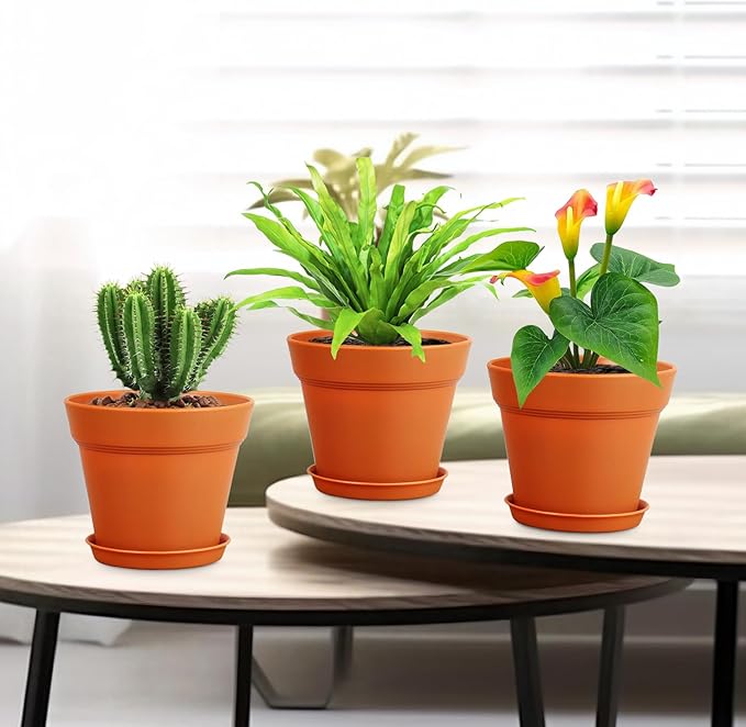 6 inch Plastic Nursery Pots, 16 Pack Plant Pots - Image 7