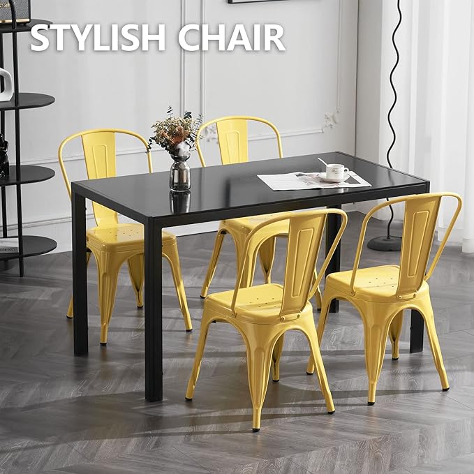Nazhura Metal Dining Chair Farmhouse Tolix Style - Image 6