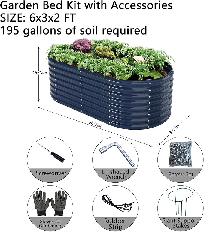 Galvanized Metal Planter Raised Garden Bed Kit - Image 3