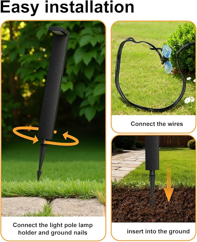 Low Voltage Landscape Lights, 6 Pack Outdoor LED Pathway Light, Wired Path - Image 6