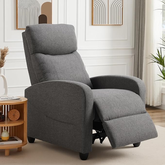 Sweetcrispy Recliner Chair Fabric Recliner Sofa No Massage, Home Theater Seating - Image 2