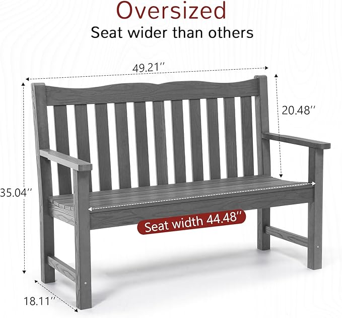 Stoog Outdoor Bench, 2-Person Garden Benches - Image 3