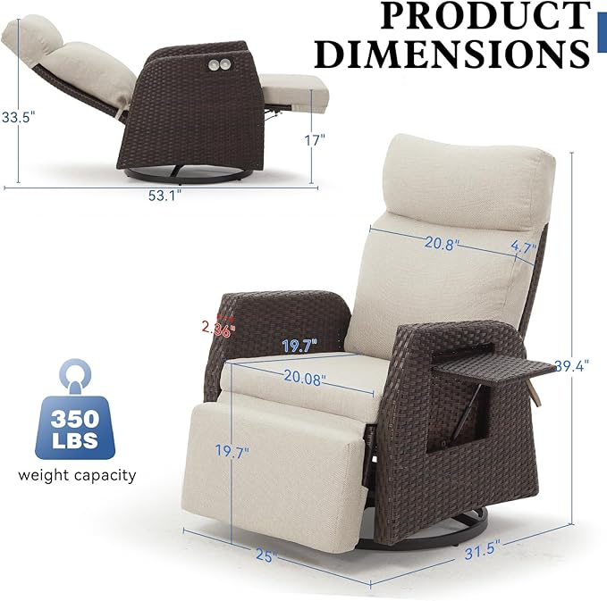 Adjustable Outdoor Recliner Chair - Image 2