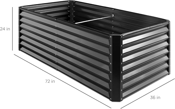 Best Choice Products 6x3x2ft Outdoor Metal Raised Garden Bed, Deep Root Box - Image 8