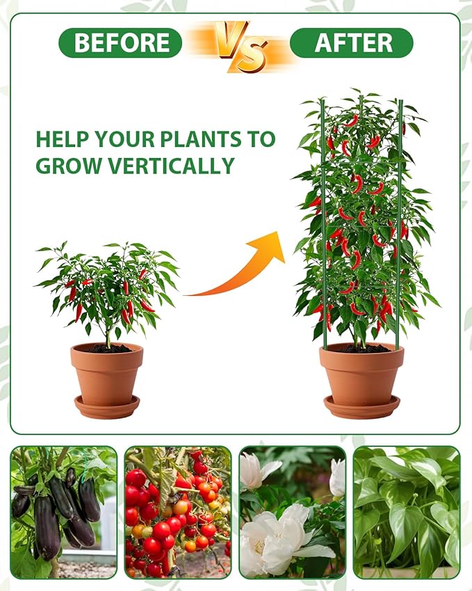 3 Pack Extra Larger Tomato Cages, 51in*17in Adjustable Tomatoes Plant Stakes - Image 6
