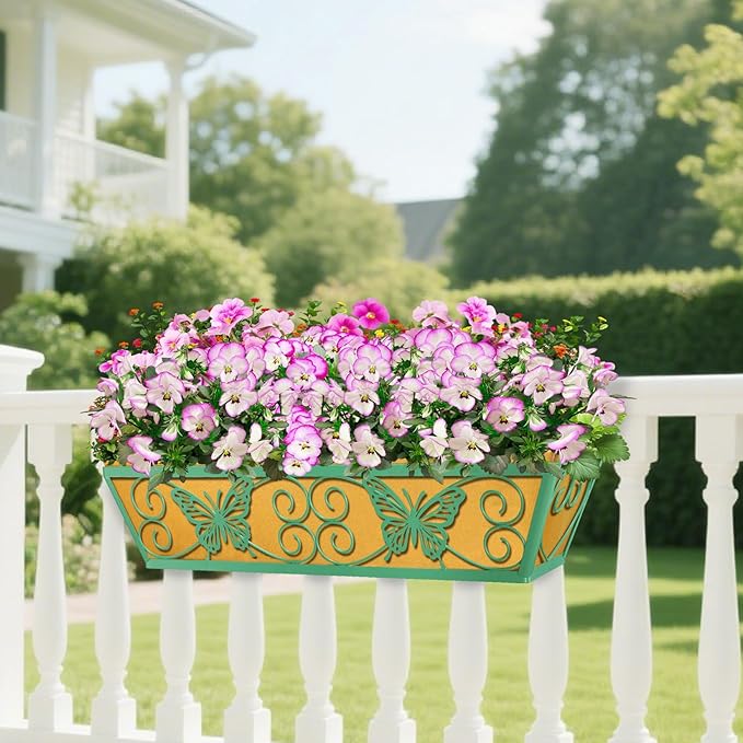 4 Pack 24 Inch Window Boxes Planters Railing Planter Box - Image 7