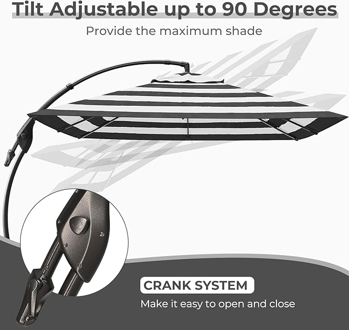 Grand patio 10x10 FT Patio Cantilever Umbrella - Image 4